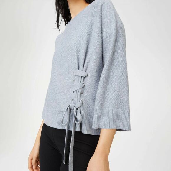 Club Monaco Gray Cashmere Sweater w/ Front Ribbon – Size S - Picture 7 of 9